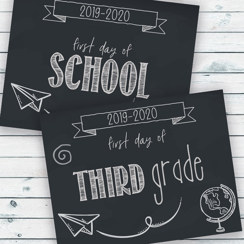 Free Printable First Day of School Signs