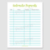 Printable Automatic Payments Tracker- A Cultivated Nest