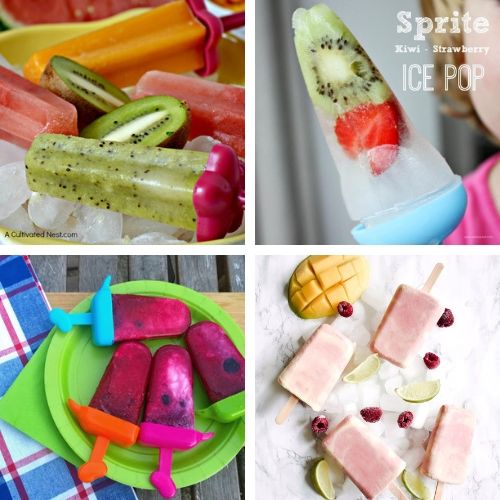 24 Homemade Fruit Popsicles for Kids- Homemade popsicles are easy to make, and so delicious! Plus, you know exactly what's in them and can control their sugar content! For some great homemade fruit popsicles to try this summer, check out these 24 recipes! | rainbow popsicles, watermelon popsicles, berry popsicles, melon popsicles, #recipe #popsicle #iceCream #dessert #ACultivatedNest