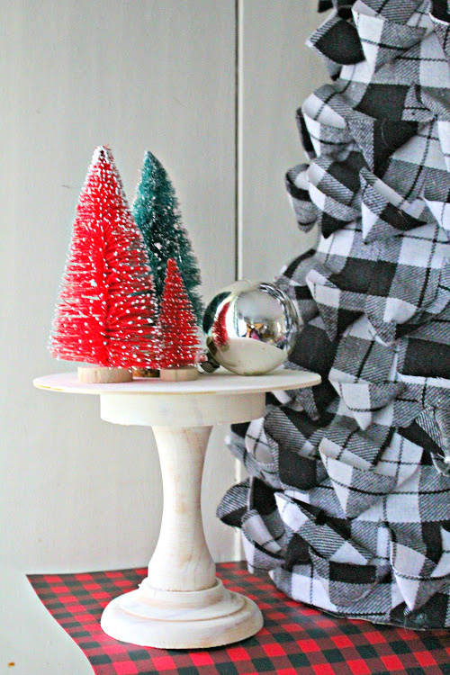 Cake Stand DIY Christmas Decor- You will love this easy DIY mini cake stand craft idea! It's positively lovely and can be used for all sorts of holidays and occasions. | #DIY #craft #ChristmasDecor #holidayDecor #ACultivatedNest