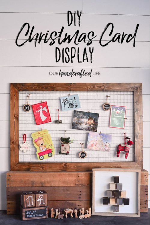 DIY Christmas Card Display Inspiration- Are you looking for ways to display that pile of Christmas Cards? Check out these cool Christmas card display holders! These are really great DIY Christmas projects that are suitable for people of all skill levels! | #Christmas #ChristmasCardDisplay #diy #ChristmasDecor #ACultivatedNest