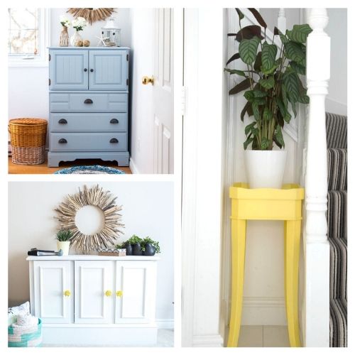 16 Inspiring DIY Furniture Makeovers- All of these inspiring DIY furniture makeovers are a lovely way to breathe life back into old furniture. And they're easy to do! | thrift store makeover, painted furniture, #DIY #furnitureMakeover #decor #diyProject #ACultivatedNest