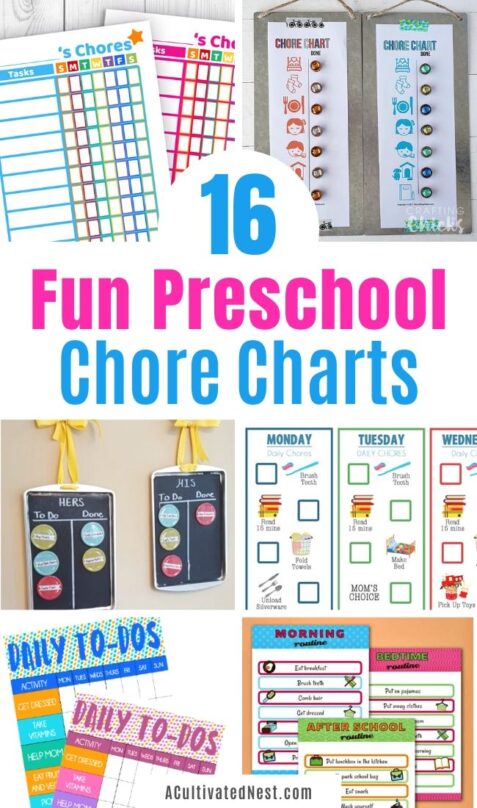 16 Fun Preschool Chore Charts- A Cultivated Nest