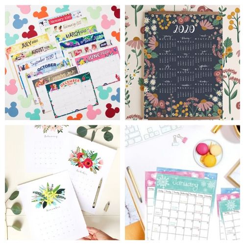 2020 Free Printable Calendars- If you need a new calendar for 2020, you have to check out these 20 free printable 2020 calendars! There are so many fun and pretty designs to choose from! | #freePrintables #printableCalendar #printable #freePrintable #ACultivatedNest