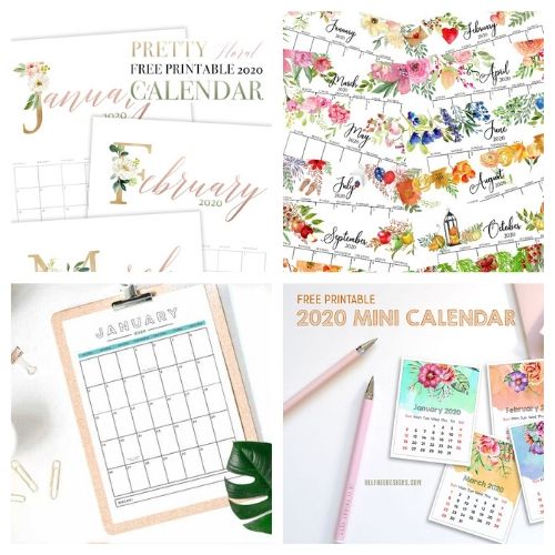 20 Free 2020 Calendar Printables- If you need a new calendar for 2020, you have to check out these 20 free printable 2020 calendars! There are so many fun and pretty designs to choose from! | #freePrintables #printableCalendar #printable #freePrintable #ACultivatedNest