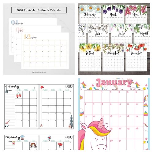 20 Free 2020 Printable Calendars- If you need a new calendar for 2020, you have to check out these 20 free printable 2020 calendars! There are so many fun and pretty designs to choose from! | #freePrintables #printableCalendar #printable #freePrintable #ACultivatedNest