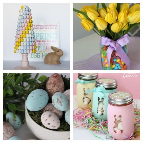 20 Dollar Store DIY Easter Decorations- All of these adorable dollar store Easter DIY decor ideas are great for getting your home ready for spring! They're easy, plus budget-friendly! | #Easter #DIY #dollarStoreCraft #EasterDecor #ACultivatedNest