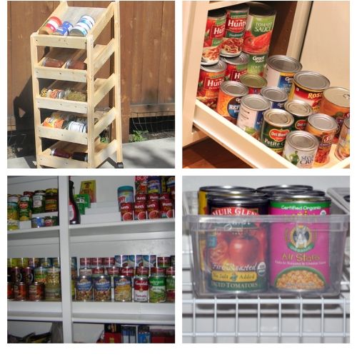 20 Creative Canned Goods Storage Ideas- Try out these creative canned food organization ideas and you will be able to store more food! Plus, you'll be able to find what you have easier! | how to organize your pantry, organize your food stockpile, #organizingTips #foodStorage #organization #pantryOrganization #ACultivatedNest