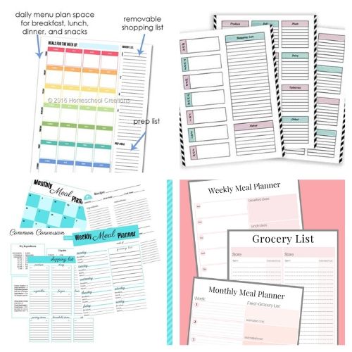 20 Free Printable Menu Planning Templates- These free printable meal planners will save you time, energy, and money! Once you get used to meal planning you will never go back! | recipe binder templates, kitchen printables, meal prep, food prep, #mealPlanner #mealPlanning #freePrintables #menuPlanner #ACultivatedNest