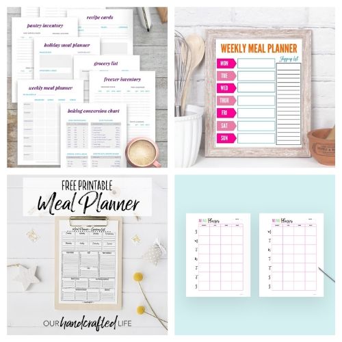 20 Free Printable Weekly Meal Planners- These free printable meal planners will save you time, energy, and money! Once you get used to meal planning you will never go back! | recipe binder templates, kitchen printables, meal prep, food prep, #mealPlanner #mealPlanning #freePrintables #menuPlanner #ACultivatedNest