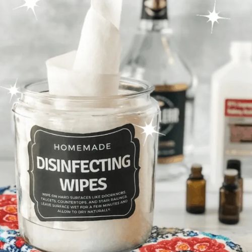 DIY Disinfecting Cleaning Wipes- Get your house sparkling clean with the 10 best DIY disinfecting cleaners! They work well for killing germs and are a great way to save money too! | #disinfecting #diyCleaner #homemadeCleaner #cleaning #ACultivatedNest