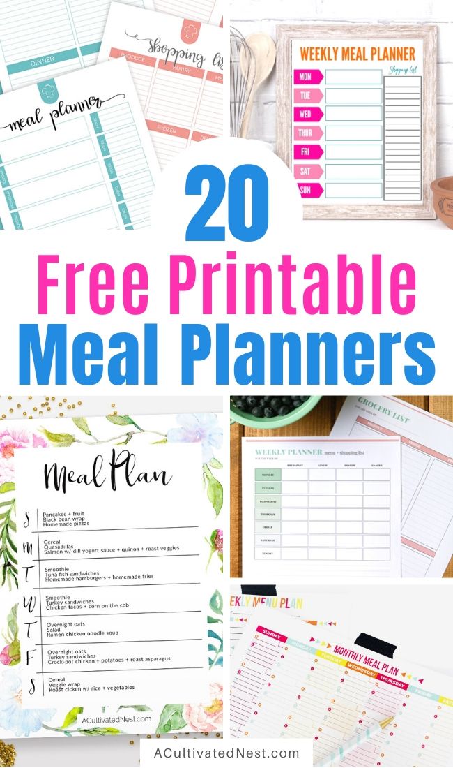 20 Free Printable Meal Planners A Cultivated Nest