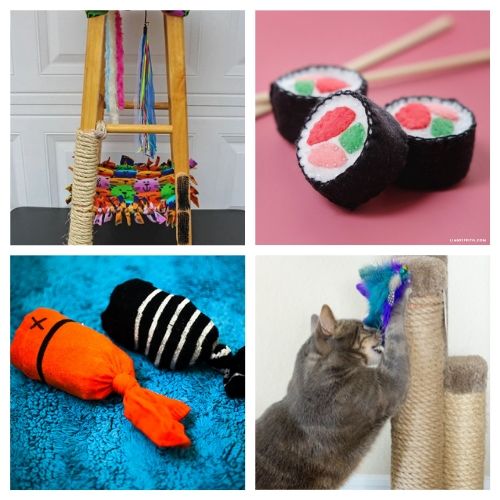 20 Fun DIY Toys for Your Cat- If you want to treat your cat to something new, give them a homemade cat toy! Here are 20 DIY cat toys your cat is sure to love! | how to make toys for your cat, homemade pet toys, #cats #pets #DIY #DIYcatToy #ACultivatedNest