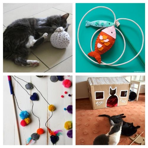 20 Fun Homemade Toys for Your Cat- If you want to treat your cat to something new, give them a homemade cat toy! Here are 20 DIY cat toys your cat is sure to love! | how to make toys for your cat, homemade pet toys, #cats #pets #DIY #DIYcatToy #ACultivatedNest