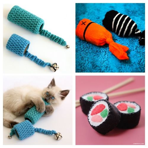 20 Fun DIY Cat Toys- If you want to treat your cat to something new, give them a homemade cat toy! Here are 20 DIY cat toys your cat is sure to love! | how to make toys for your cat, homemade pet toys, #cats #pets #DIY #DIYcatToy #ACultivatedNest