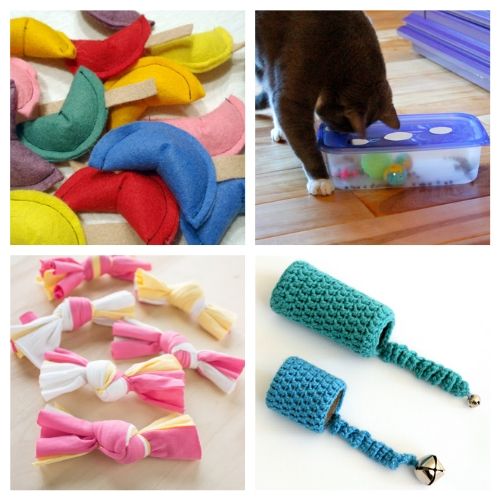 20 Fun Cat Toy Crafts- If you want to treat your cat to something new, give them a homemade cat toy! Here are 20 DIY cat toys your cat is sure to love! | how to make toys for your cat, homemade pet toys, #cats #pets #DIY #DIYcatToy #ACultivatedNest