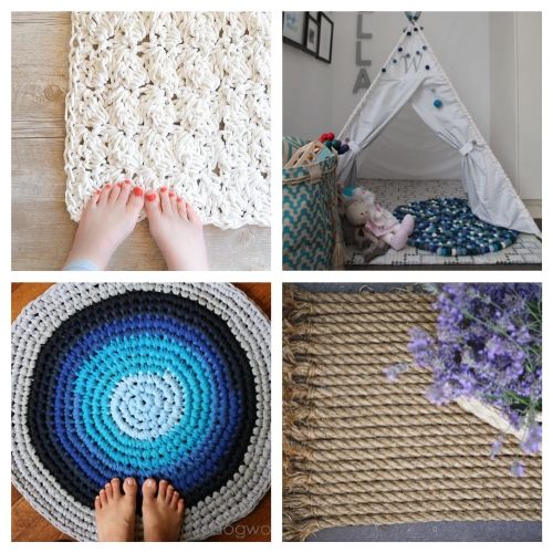 20 Charming Rug DIYs- When you see this collection of charming DIY rugs, you are sure to fall in love. They are all beautiful, and so easy to make! | homemade rugs, how to make a rug, #diy #diyProject #rugs #decor #ACultivatedNest