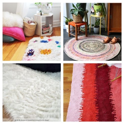 20 Charming Rug Crafts- When you see this collection of charming DIY rugs, you are sure to fall in love. They are all beautiful, and so easy to make! | homemade rugs, how to make a rug, #diy #diyProject #rugs #decor #ACultivatedNest