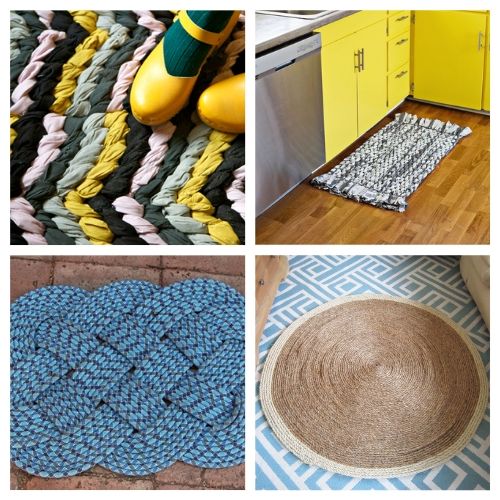 20 Charming Rug Crafts- When you see this collection of charming DIY rugs, you are sure to fall in love. They are all beautiful, and so easy to make! | homemade rugs, how to make a rug, #diy #diyProject #rugs #decor #ACultivatedNest