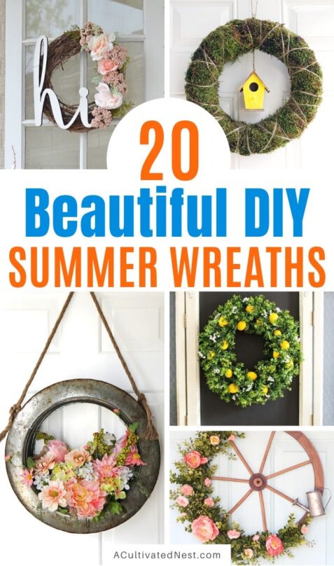 20 Beautiful DIY Summer Wreaths- A Cultivated Nest