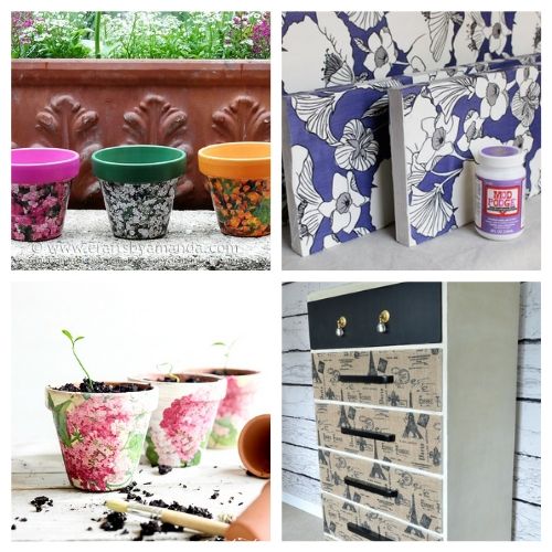 20 Creative DIY Mod Podge Projects- Get ready to make some gorgeous DIY decor with these creative decoupage DIY projects. These Mod Podge DIYs will help make your old decor beautiful! | #DIY #modPodge #diyProject #decoupage #ACultivatedNest