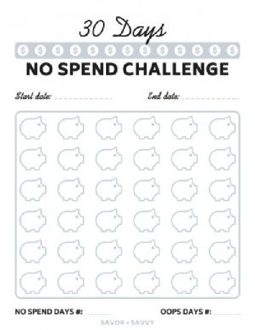 No Spend Challenge- These fabulous free printable savings trackers will help you get your finances in order and ready for whatever you are saving for! | #savingsTracker #saveMoney #moneySavingTips #freePrintables #ACultivatedNest