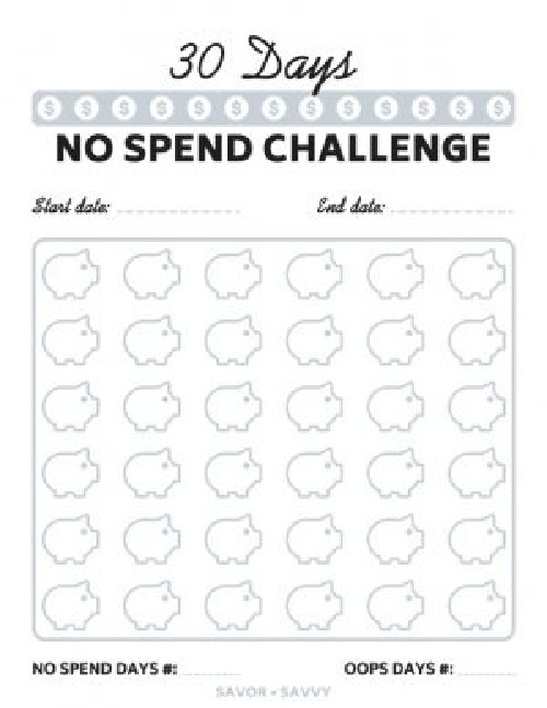 Money Saving Challenge Printable Save 1000 in 30 Days Savings Tracker  Savings Planner 