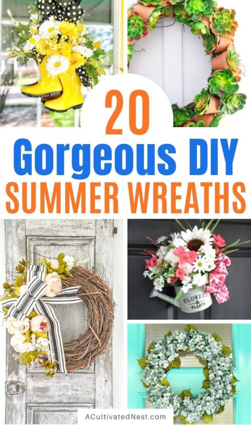 20 Lovely DIY Summer Garden Wreaths- A Cultivated Nest