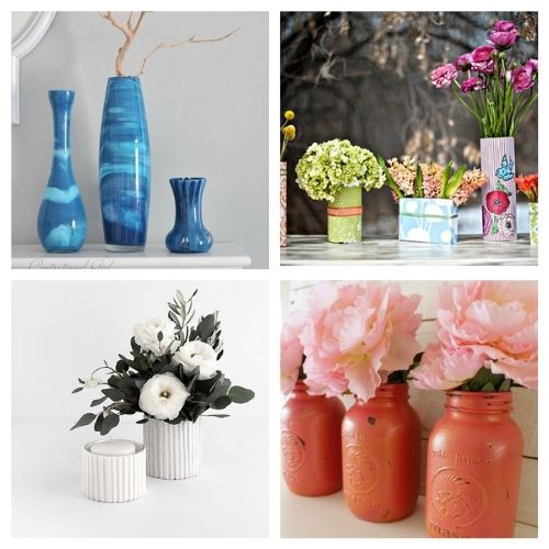 20 Gorgeous Flower Vase DIYs to Make- You don't want to miss these gorgeous DIY flower vase ideas! They're perfect décor for your home or office space! | #DIY #flowerVases #crafts #diyProjects #ACultivatedNest