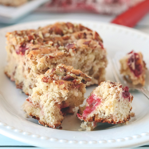 White Chocolate Cherry Snack Cake- Enjoy a piece of white chocolate cherry snack cake for all occasions! This delicious cherry cake is packed with flavor! | #cake #recipe #dessert #dessertRecipes #ACultivatedNest