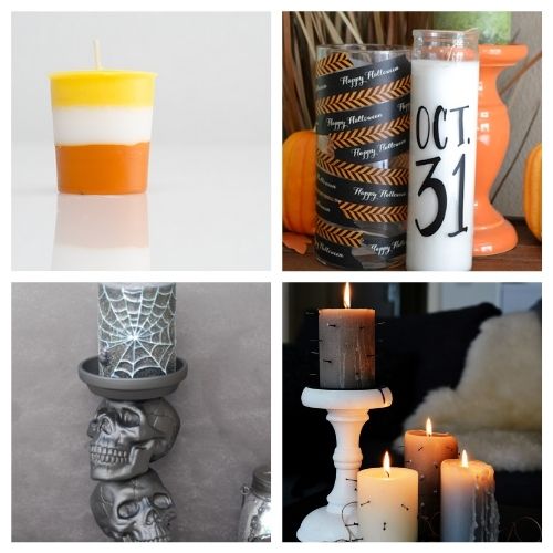 20 Spooky Halloween Candle Crafts- These spooky DIY Halloween candles are exactly what your home needs. They are fun to make and creepy enough to add some flair to your space! | #Halloween #diyProjects #diyCandles #HalloweenCrafts #ACultivatedNest