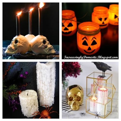 20 Spooky Homemade Halloween Candles- These spooky DIY Halloween candles are exactly what your home needs. They are fun to make and creepy enough to add some flair to your space! | #Halloween #diyProjects #diyCandles #HalloweenCrafts #ACultivatedNest