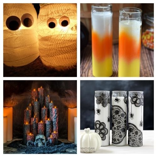 20 Spooky Homemade Candles for Halloween- These spooky DIY Halloween candles are exactly what your home needs. They are fun to make and creepy enough to add some flair to your space! | #Halloween #diyProjects #diyCandles #HalloweenCrafts #ACultivatedNest