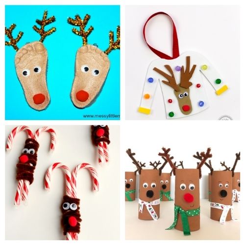 20 Christmas Reindeer Crafts for Kids- Get the family together and make these Christmas reindeer kids crafts this holiday season! They're so fun and easy to make! | #kidsActivities #kidsCrafts #ChristmasCrafts #ChristmasKidsCrafts #ACultivatedNest