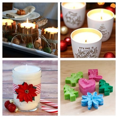 20 Gorgeous Homemade Holiday Candles- These gorgeous DIY Christmas candles are the perfect way to spruce up your space for the holidays! And they make lovely DIY gifts, too! | #Christmas #diyCandles #ChristmasCrafts #ChristmasDIYs #ACultivatedNest