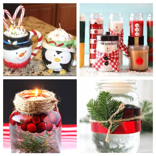 20 Gorgeous Christmas Candle DIYs- These gorgeous DIY Christmas candles are the perfect way to spruce up your space for the holidays! And they make lovely DIY gifts, too! | #Christmas #diyCandles #ChristmasCrafts #ChristmasDIYs #ACultivatedNest