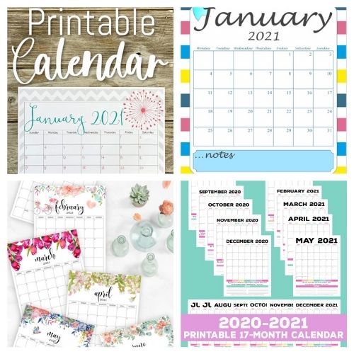 20 Free Printable 2021 Calendars- These lovely free printable 2021 calendars are just what you need! They are perfect for your home office or planning your schedule. | #freePrintables #printables #calendars #2021Calendars #ACultivatedNest