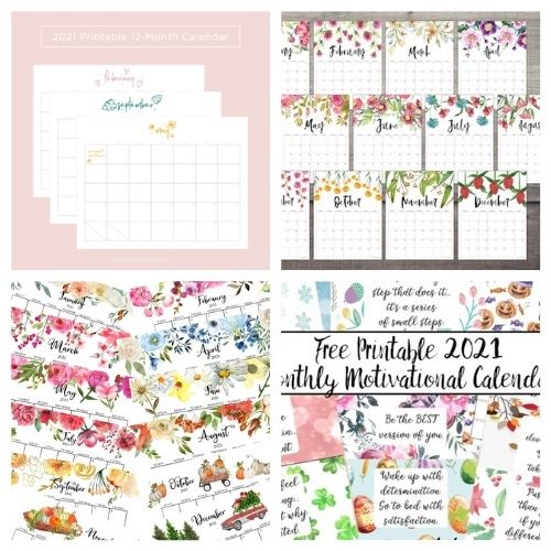 20 Free 2021 Printable Calendars- These lovely free printable 2021 calendars are just what you need! They are perfect for your home office or planning your schedule. | #freePrintables #printables #calendars #2021Calendars #ACultivatedNest