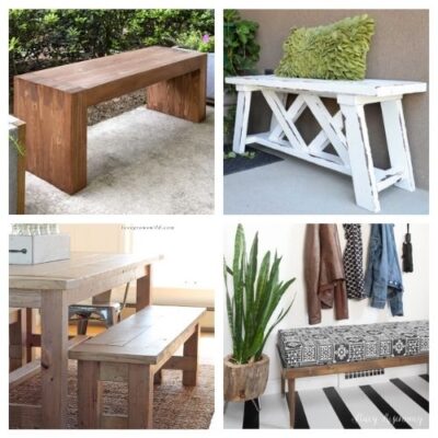 16 Beautiful Homemade DIY Benches- A Cultivated Nest