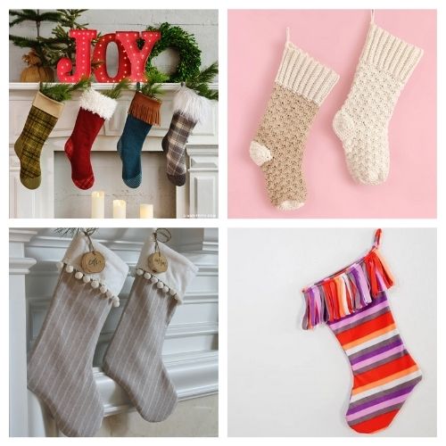 20 Jolly Homemade Christmas Stockings- These jolly DIY Christmas stockings are great for sewing beginners and will add a festive charm to your home for the holidays! | #Christmas #sewingProjects #ChristmasDIY #ChristmasStockings #ACultivatedNest