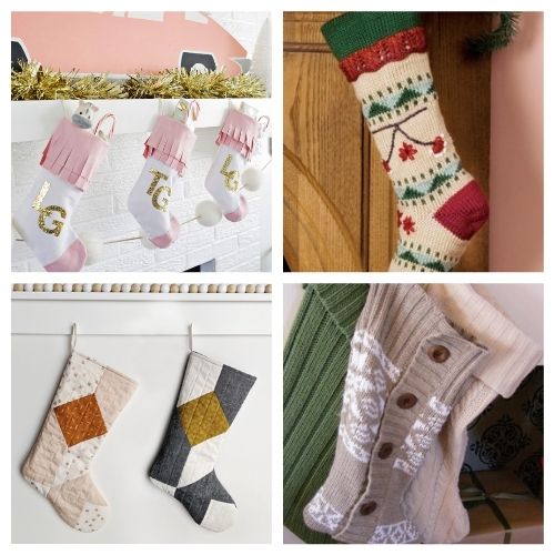 20 Jolly Christmas Stockings DIY Projects- These jolly DIY Christmas stockings are great for sewing beginners and will add a festive charm to your home for the holidays! | #Christmas #sewingProjects #ChristmasDIY #ChristmasStockings #ACultivatedNest