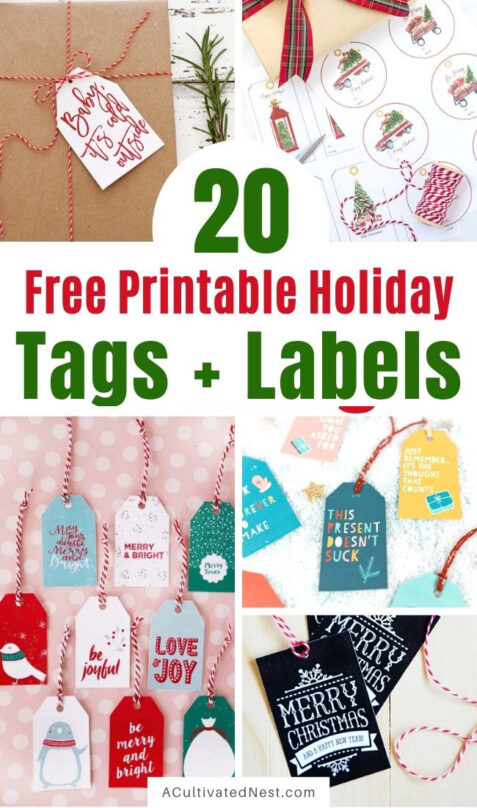 20 Free Printable Christmas Tags And Labels- A Cultivated Nest