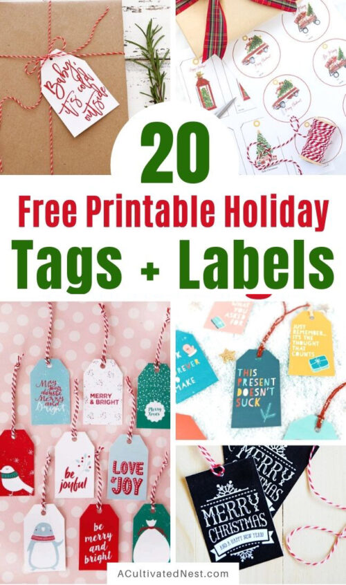 20 Free Printable Christmas Tags and Labels- A Cultivated Nest