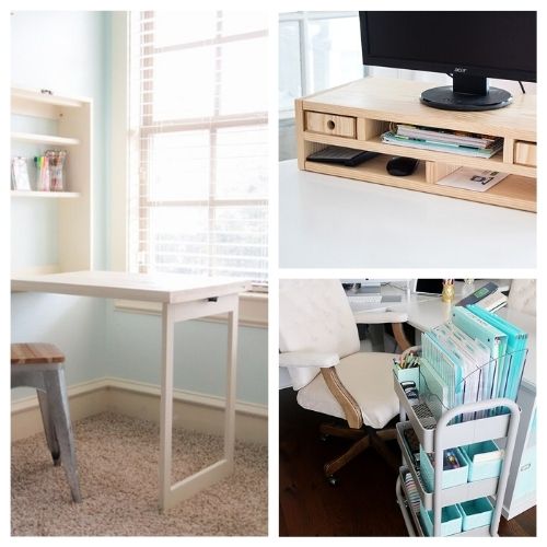 20 DIY Office Organizing Solutions- It's much easier to have a productive day if your space is organized! For some great ideas, check out these DIY office organizing solutions! | #organizingTips #officeOrganization #organization #organize #ACultivatedNest