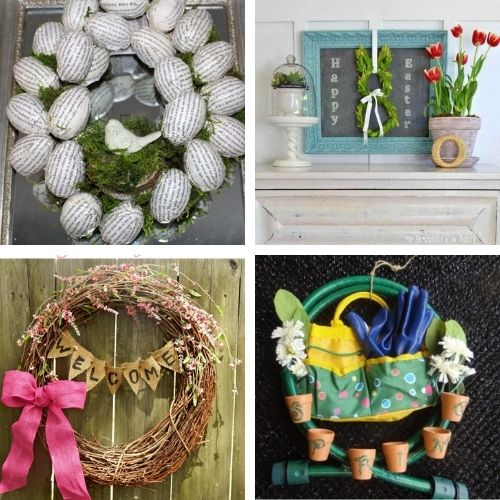 20 Beautiful Dollar Store Wreath DIY Projects for Spring- Decorate your home for spring on a budget with these beautiful dollar store DIY spring wreaths! They're easy to make, and look beautiful! | #springDecor #diyProjects #diyWreaths #wreaths #ACultivatedNest