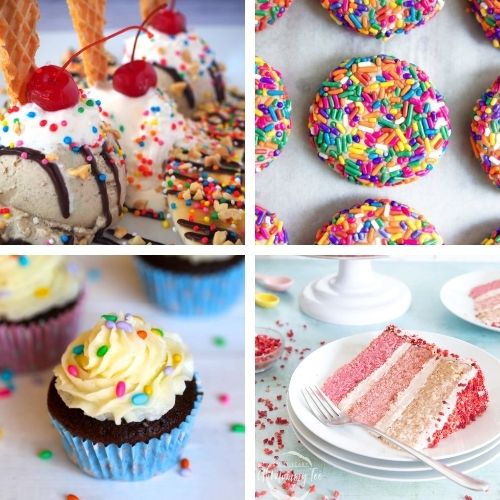 24 Colorful Birthday Recipe Ideas- Make the next birthday you bake for even more special with some of these fun birthday dessert recipes! They're all so tasty! | #dessertRecipes #birthdayRecipes #birthdayDessert #cupcakeRecipes #ACultivatedNest