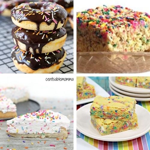 24 Fun Birthday Treat Recipes- Make the next birthday you bake for even more special with some of these fun birthday dessert recipes! They're all so tasty! | #dessertRecipes #birthdayRecipes #birthdayDessert #cupcakeRecipes #ACultivatedNest