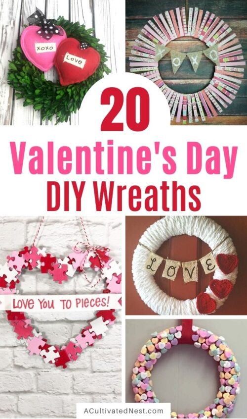 20 Easy DIY Valentine's Day Wreaths- A Cultivated Nest