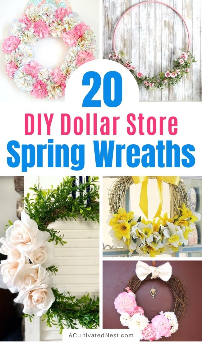 20 Beautiful Dollar Store Spring Wreaths