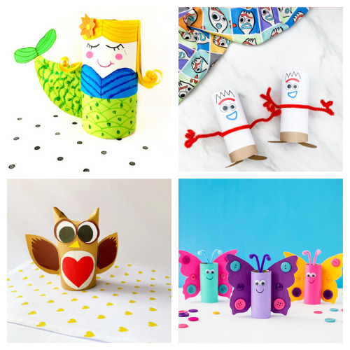 20 Fun Toilet Paper Roll Crafts for Kids- Gather the children and spend the afternoon working on these 20 fun toilet paper roll kids crafts! Everyone is sure to have a great time! | frugal kids activities, #kidsCrafts #craftsForKids #kidsActivities #toiletPaperRollCrafts #ACultivatedNest